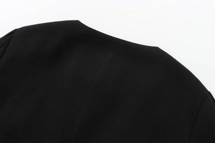 3 Colorway ekip boyun tek göğüslü uzun kollu düz renk rahat moda ceket kadınlar için