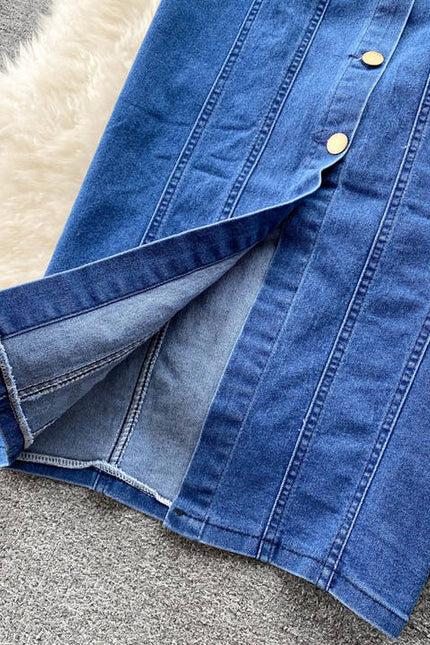 Vestido de denim feminino, sensual vestido casual elegante, de alça única, para mulheres, lace up, controlado na cintura, moda de emagrecimento