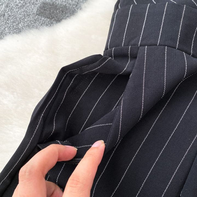 Summer Casual V-neck Jumpsuit High Waist Striped Long Jumpsuit Women