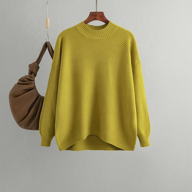 Knitted Custom Sweater Warm Causal Style Turtleneck Sweater Women Sweater
