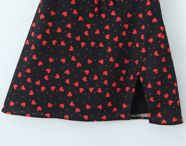 2 Colorway Short Sleeve Floral Print Front Slit Casual Fashion Summer Mini Dress for Women