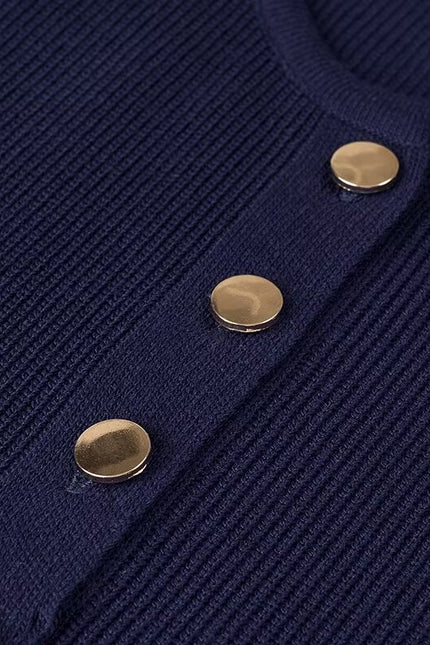 2 Colorway Buttons up Solid Color Crew Neck Sleeveless Casual Fashion Knit Long Dress for Women