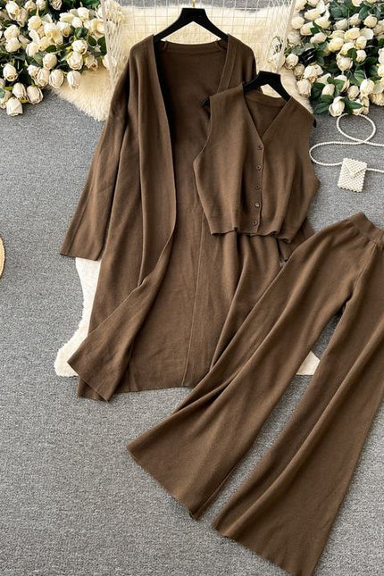 Autumn Basics 3 Piece Set Women Top Dress Set Wholesale