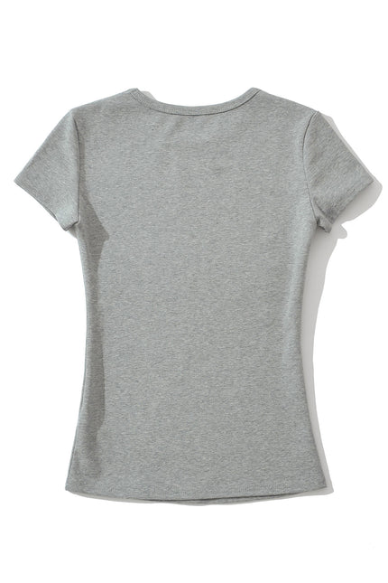 4 Colorway Crew Neck Solid Color Short Sleeve Casual Fashion Summer t Shirt for Women