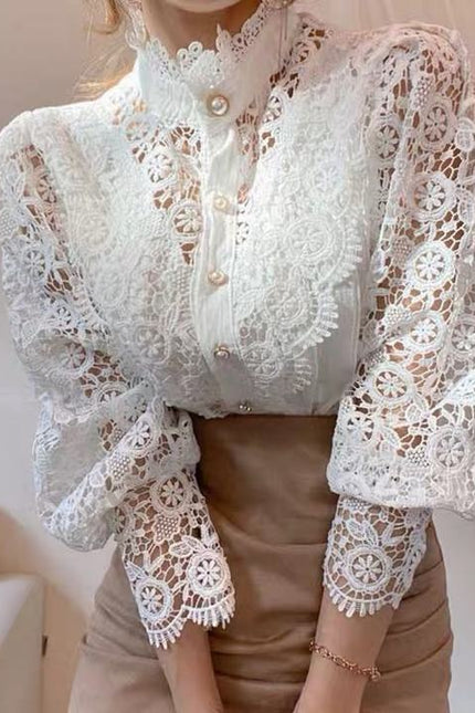 Hot Sale Women Clothing Lace Floral Ladies Tops Shirt