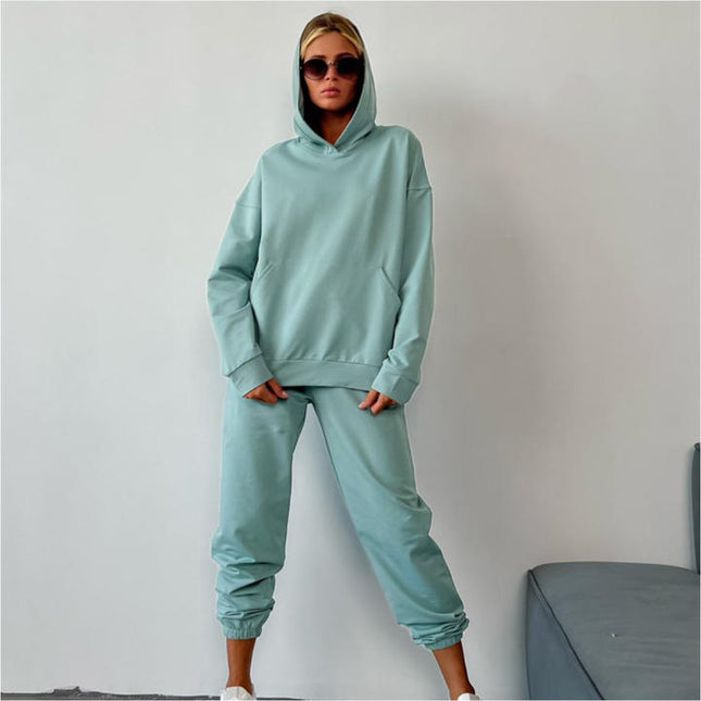 PASUXI Wholesale Fashion Pullover Hoodies Casual Pants Two Piece Sets Comfortable New Sports Running Suit