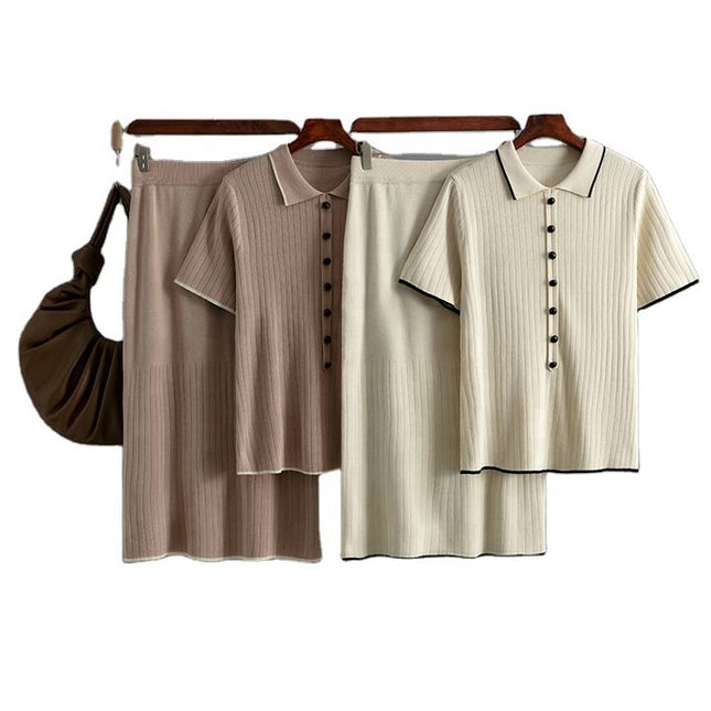 Cross-border Women's Temperament Knitted Skirt Set 2025 Spring and Summer New Fashion Two-piece Set