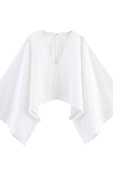 2 Colorway v Neck Long Sleeve Solid Color Casual Fashion Tops Blouse for Women