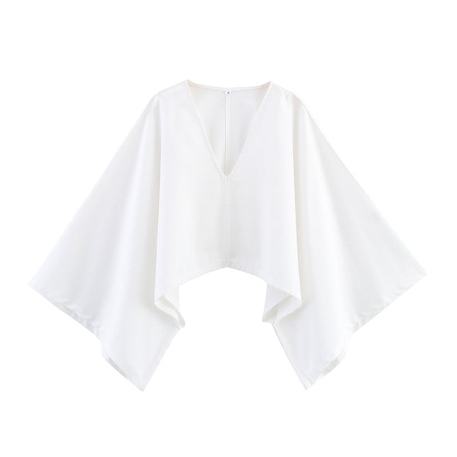 2 Colorway v Neck Long Sleeve Solid Color Casual Fashion Tops Blouse for Women