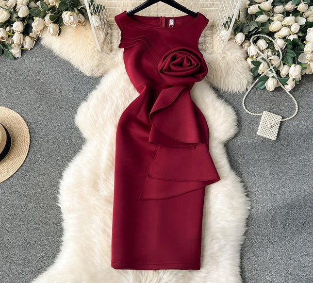Plus Size High Quality Casual Slit Slim Hip Midi Dress Women Sleeveless Empire Vestidos Clothes Women
