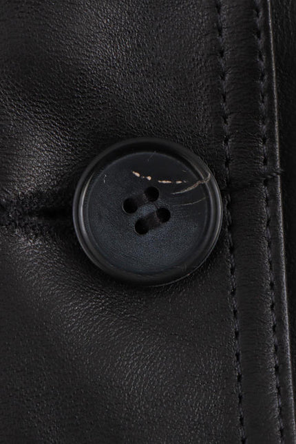 Single Button Black Color Notched Collar Long Sleeve Casual Fashion PU Leather blazer Jacket for Women