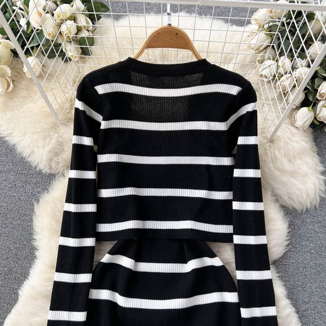 Women 2 Piece Set Custom Fashion Plus Size Women Knitted Sweater Dress Casual Knit Dress
