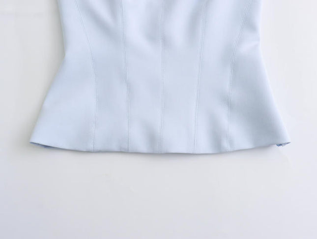 4 Colorway Back Hollow Out Solid Color Hot Sale Casual Fashion Halter tank Tops for Women