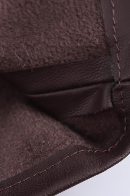 Crew Neck Front Pleated Brown Color Zipper Fly Sleeveless Casual Fashion PU Leather Maxi Dress for Women