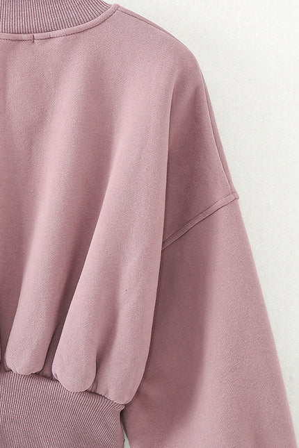 V Neck pink Color Long Sleeve Letter Embroidery Zipper Fly Casual Fashion pilot Jacket for Women