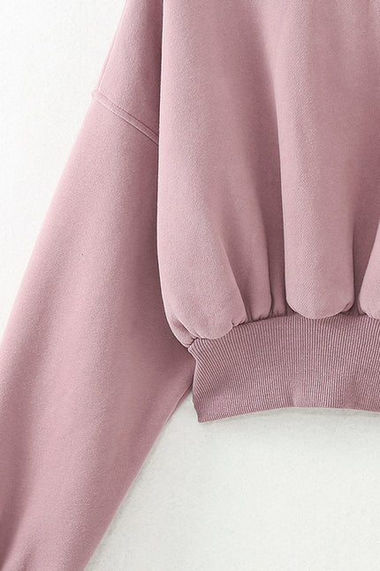 V Neck pink Color Long Sleeve Letter Embroidery Zipper Fly Casual Fashion pilot Jacket for Women