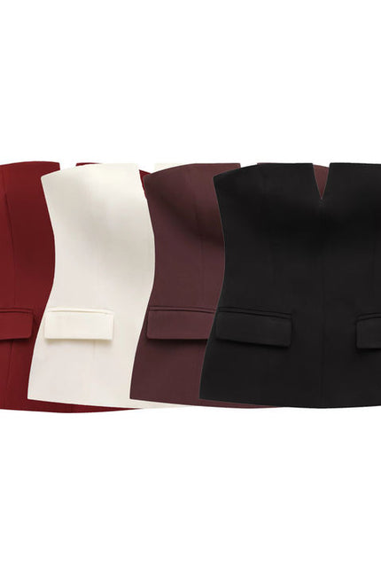 4 Colorway Solid Color Strapless Hot Sale Casual Fashion Crop tank Top for Women