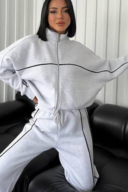 PASUXI New Arrival Women Pullover Crop Top Zipper Hoodie Soft Sweatshirt Sweatpants Women's Work Out Sets With Hoodies Sets