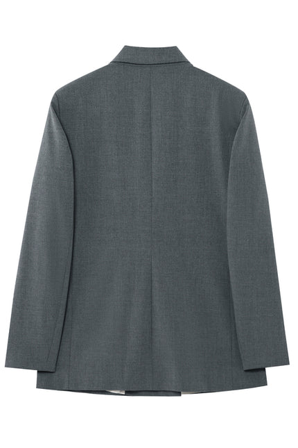 3 Colorway Notched Collar Double Breasted Solid Color Long Sleeve Casual Fashion blazer Jacket for Women