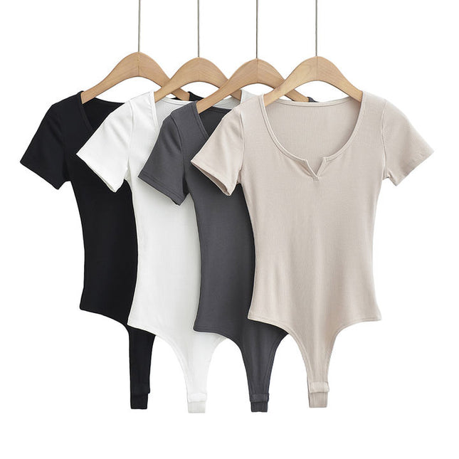 4 Colorway Solid Color Crew Neck Knitted Casual Fashion Modest Women One Piece Jumpsuit