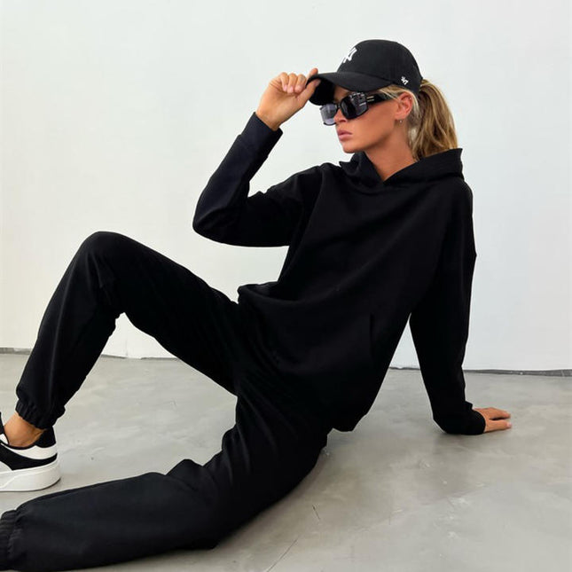 PASUXI Wholesale Fashion Pullover Hoodies Casual Pants Two Piece Sets Comfortable New Sports Running Suit