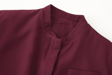 V Neck Red Color Long Sleeve Zipper Fly Hot Sale Casual Fashion Jacket for Women