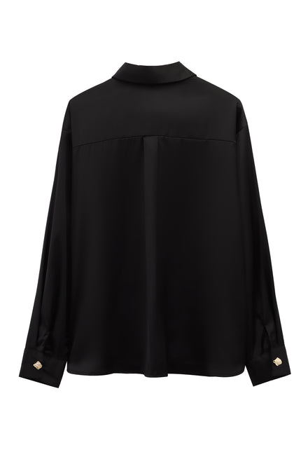 2 Colorway Turn Down Collar Buttons up Solid Color Long Sleeve Casual Fashion Tops Blouse for Women