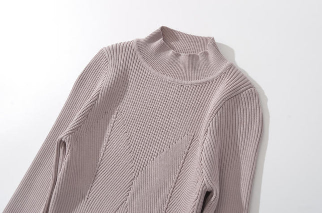 4 Colorway Solid Color Long Sleeve Knitted Casual Fashion Bodysuits for Women