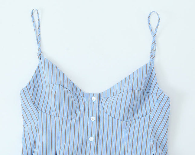 2 Colorway Spaghetti Strap Buttons up Casual Fashion Women's tank Tops
