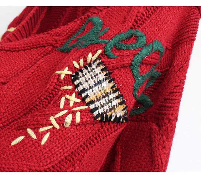 Women's Fall Winter New Letter-inspired Loose Knit Outerwear Trend