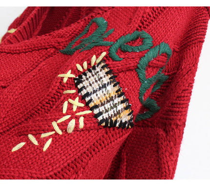 Women's Fall Winter New Letter-inspired Loose Knit Outerwear Trend