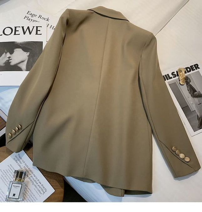 Women's Autumn Blazer Spring New Western Style Fashion Suit Jacket Female Long Sleeve Slimming Button up Suit