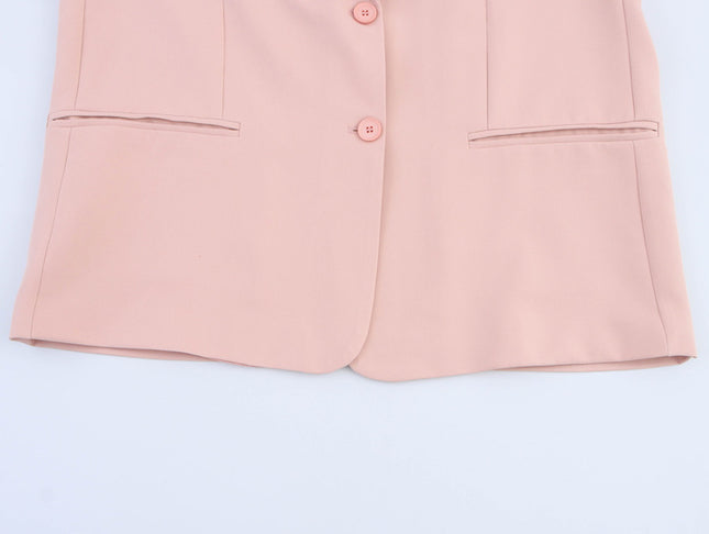Pink Color Single Breasted Long Sleeve Notched Collar Causal Fashion blazer Jacket for Women
