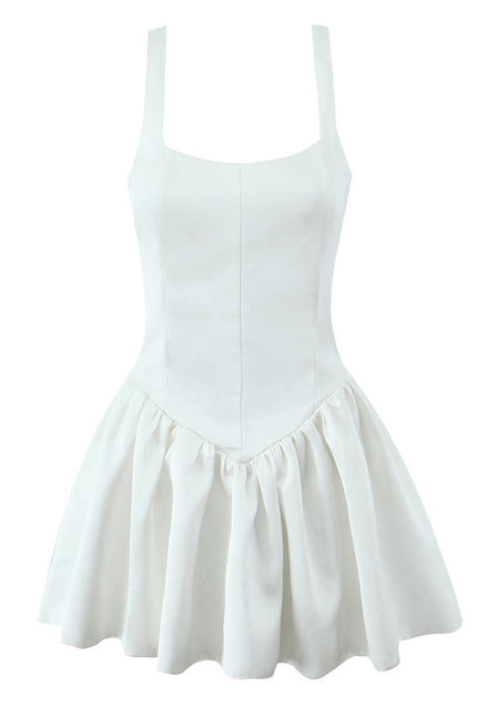 2 Colorway Shoulder Strap Solid Color Casual Fashion Mini Summer slip Dress for Women