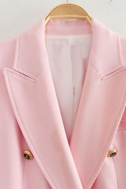 6 Colorway Solid Color Double Breasted Long Sleeve Casual Elegant blazer Jacket for Women