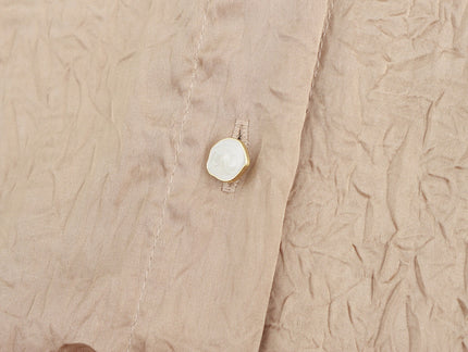 Turn Down Collar Long Sleeve Khaki Color Buttons up Casual Fashion Tops Blouse for Women