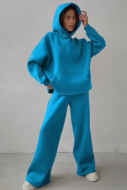 PASUXI Spring New Fashion Casual Suit Two Pieces of Loose Long Sleeve Hoodies Wide Leg Pants Sports Jogger Sets