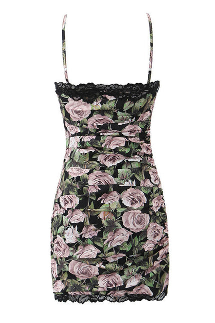 Spaghetti Strap Floral Print Multi Color Casual Fashion Mini slip Dress for Women