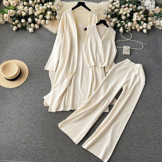 Autumn Basics 3 Piece Set Women Top Dress Set Wholesale