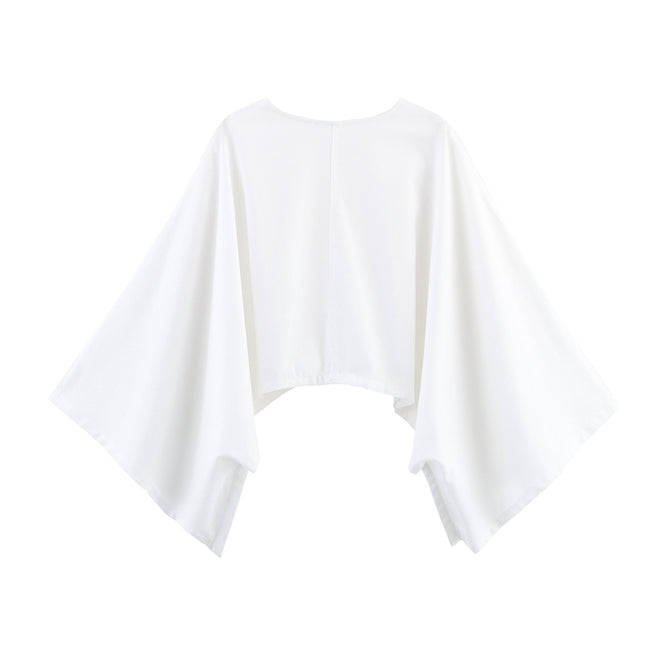 2 Colorway v Neck Long Sleeve Solid Color Casual Fashion Tops Blouse for Women