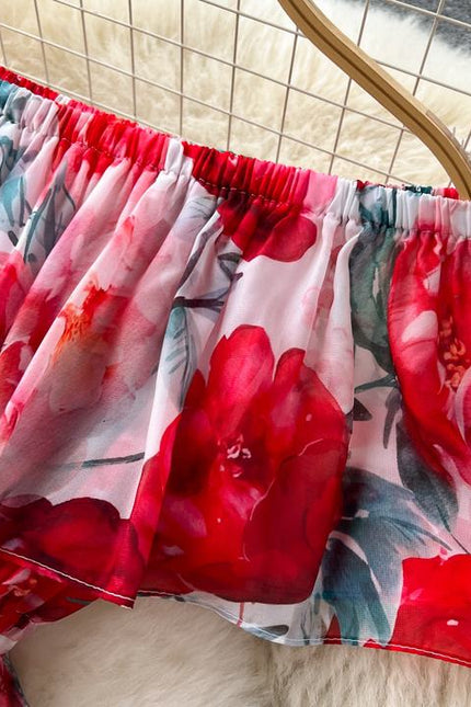 New Ruffled Floral Resort Dress With Waist Cinching Ruffled Dress