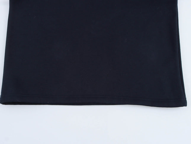Turn Down Collar Navy Color Long Sleeve Letter Embroidery Casual Fashion Polo Shirt Sweatshirt for Women