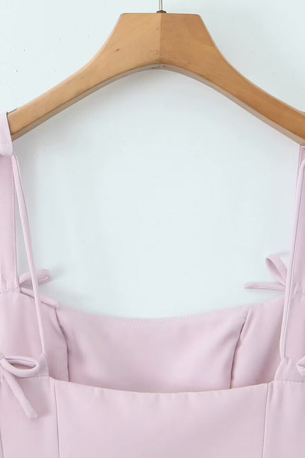 2 Colorway Solid Color Shoulder Strap Hot Sale Casual Fashion Mini slip Dress for Women