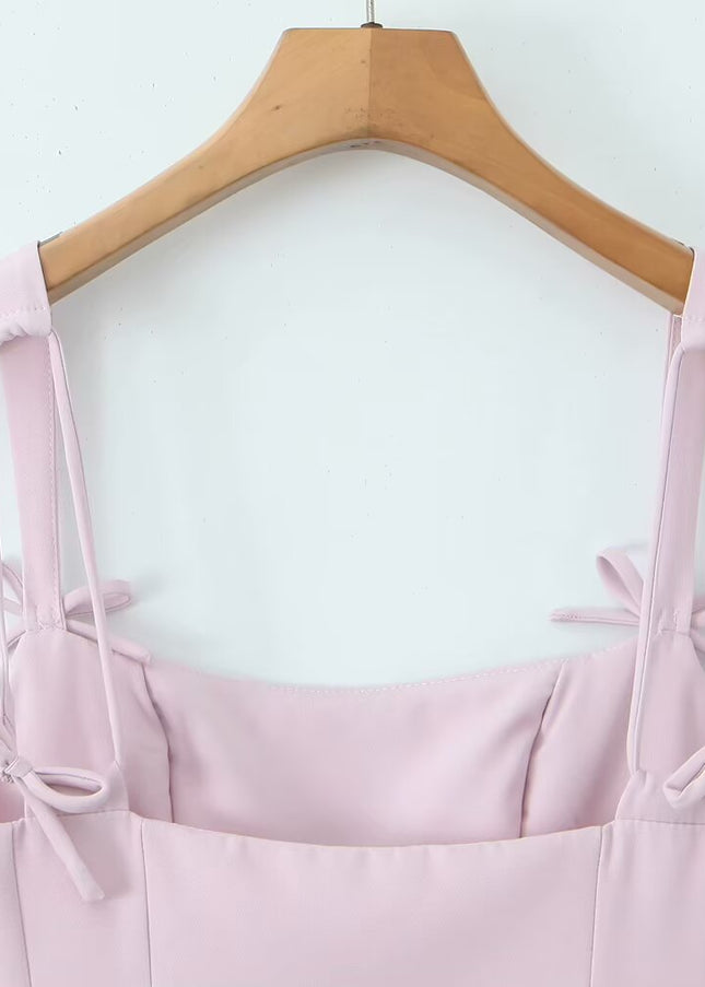 2 Colorway Solid Color Shoulder Strap Hot Sale Casual Fashion Mini slip Dress for Women