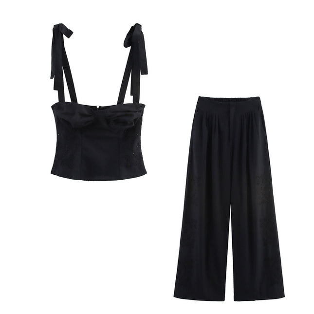 Black Color Shoulder Strap Hot Sale Casual Fashion Women's tank Top