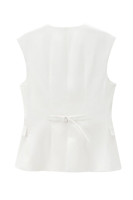 2 Colorway Solid Color Buttons up Casual Fashion Waistcoat Vest for Women