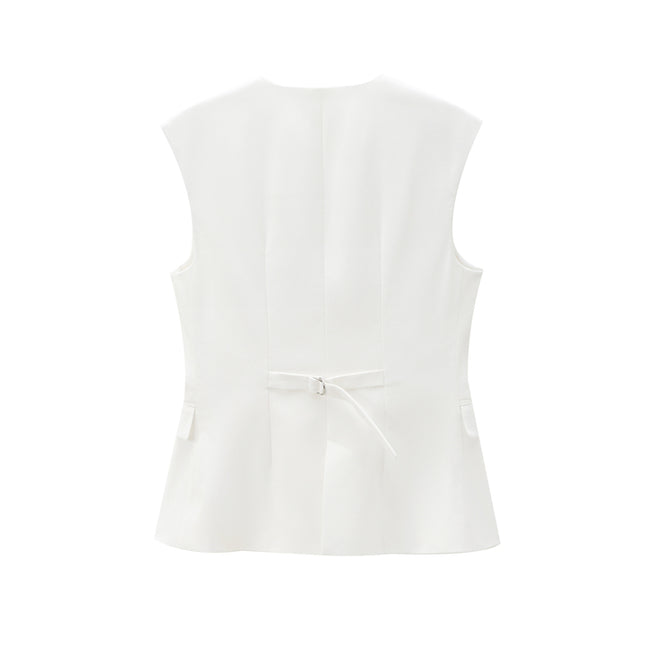 2 Colorway Solid Color Buttons up Casual Fashion Waistcoat Vest for Women