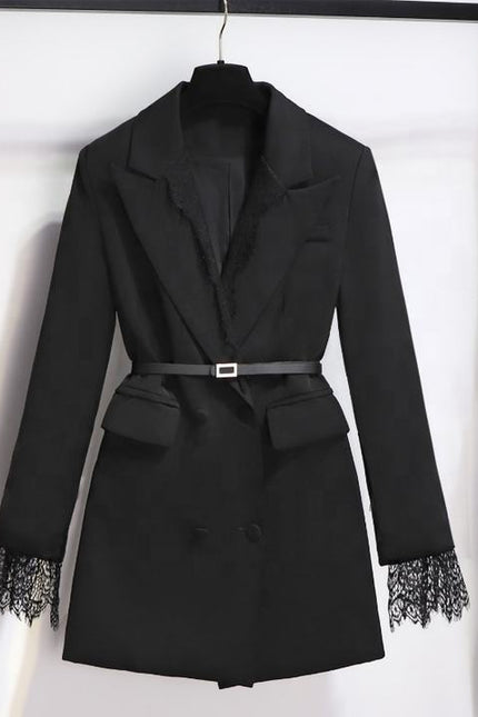 New Women's High-end Fashion Suit Jacket Dress Waist Cinching Show Slimming Temperament Suit Small Black Skirt