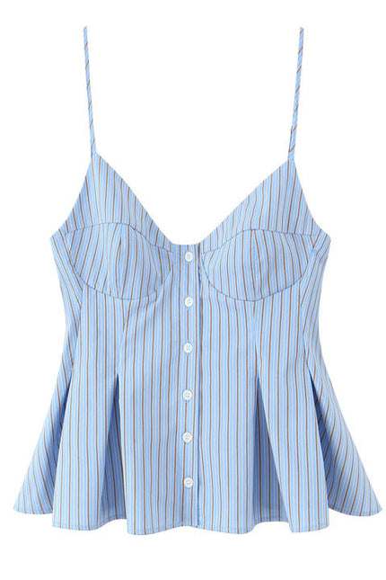 2 Colorway Spaghetti Strap Buttons up Casual Fashion Women's tank Tops