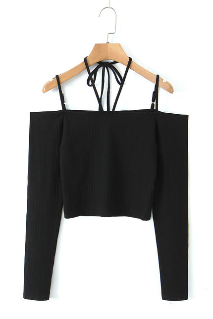 2 Colorway Solid Color Slash Neck Long Sleeve Solid Color Knitted Casual Fashion Women t Shirt